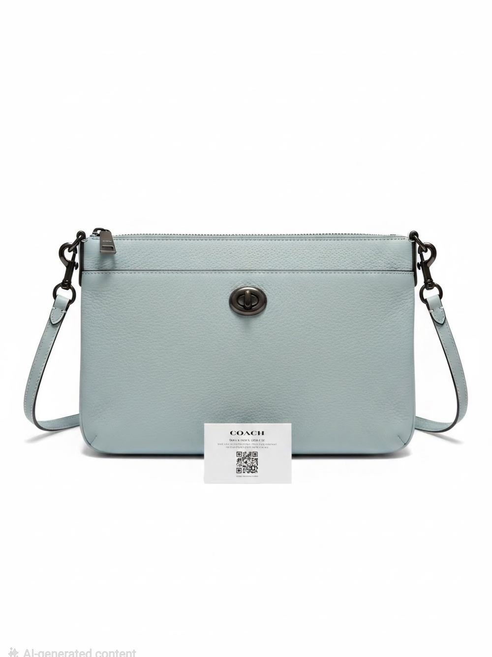 Coach Pebble Leather Crossbody Bag in Light Blue - Picture 1 of 9
